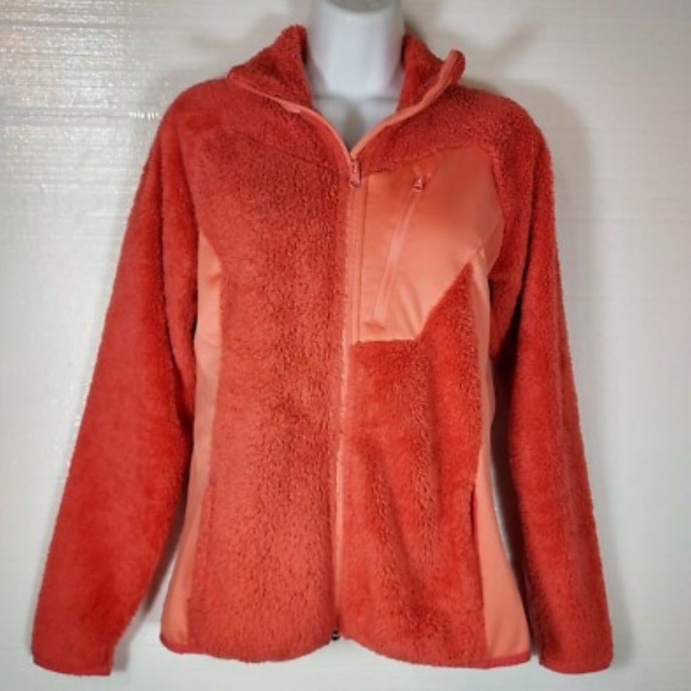 Columbia Women's Fleece Teddy Jacket - Vibrant Coral salmon orange large